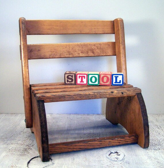Vintage Child's Step Stool Chair