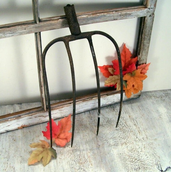 Old Rustic Pitchfork down on the farm tool