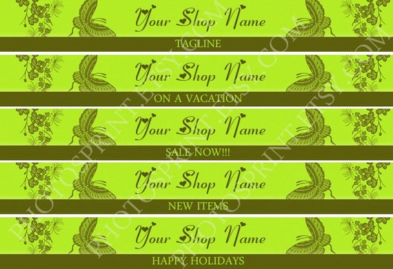 Etsy banners Set of 5. Sale Mode, On a vacation. Happy Holiday ...