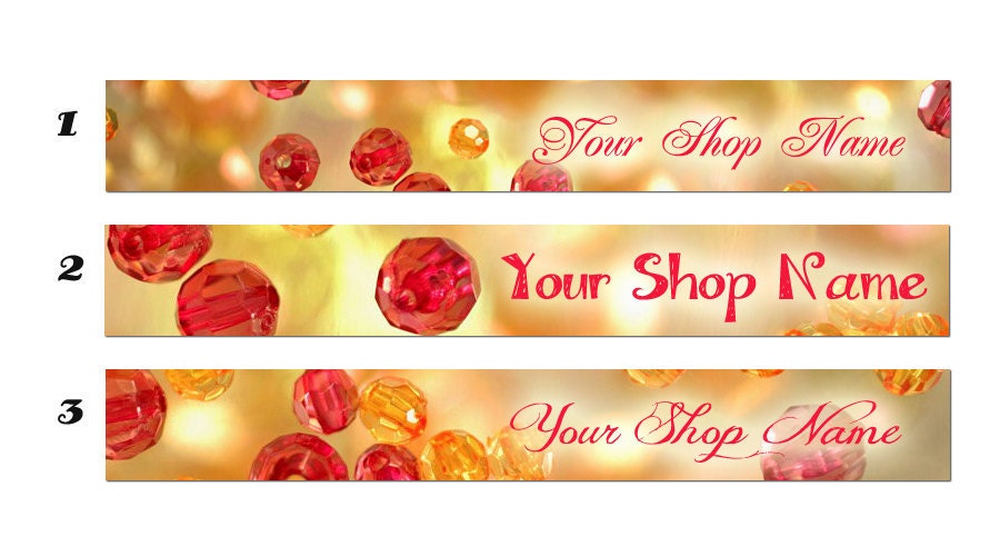 Jewelry etsy banner Shop banner for jewelry shop Red orange