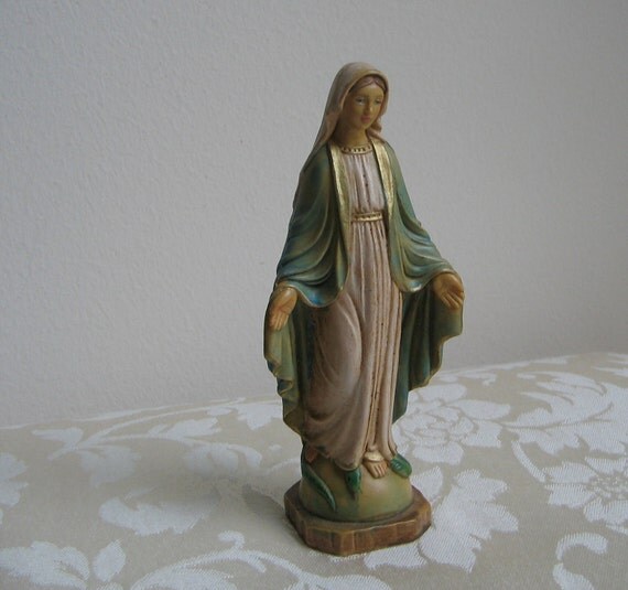 Vintage Blessed Mother Virgin Mary Statue Catholic Religious