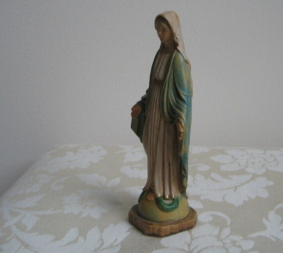 Vintage Blessed Mother Virgin Mary Statue Catholic Religious