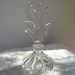Vintage Perfume Bottle Clear Glass, Sculptural Graceful Flower