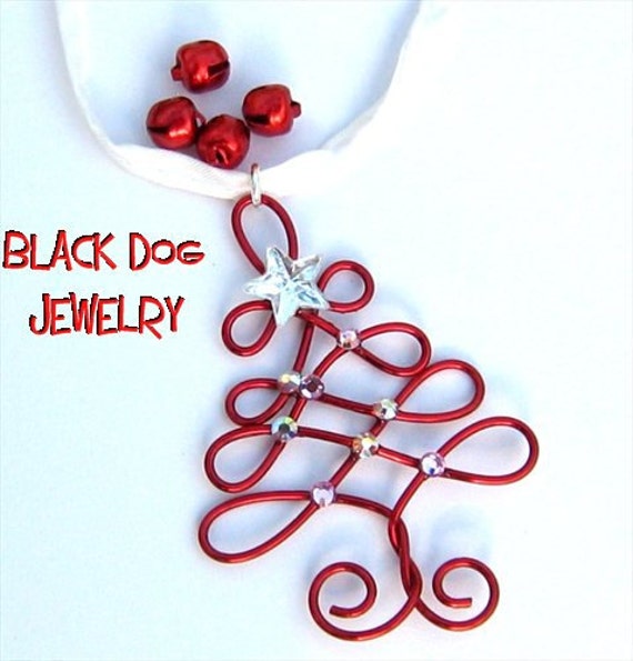 Items similar to Wire Christmas Tree Necklace Wire Wrap Jewelry