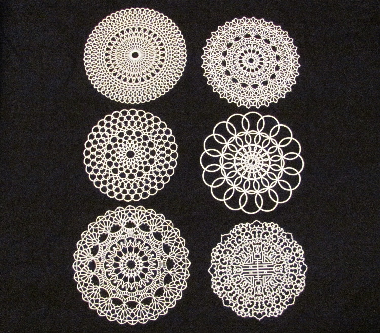 Six Vintage White Plastic Doilies for Crafts FREE SHIPPING