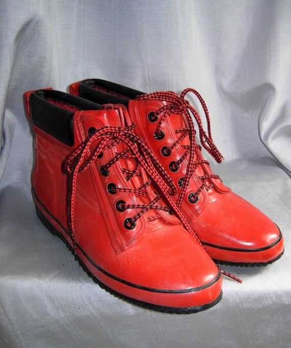 short red rain boots