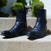 VIntage 70's Black Leather Western Ankle Boots Side Zip Beetle Boots Men's 11 D