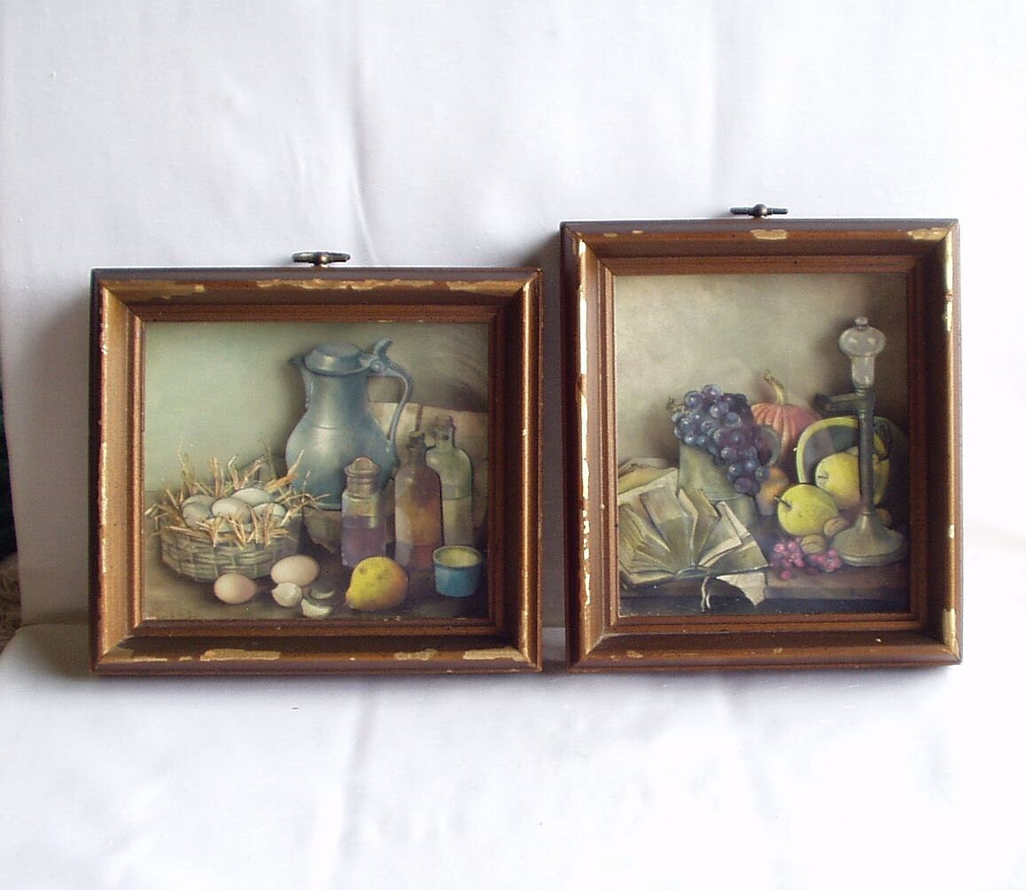 Vintage Shadow Box Still Life 3D Framed by InheritedTraits