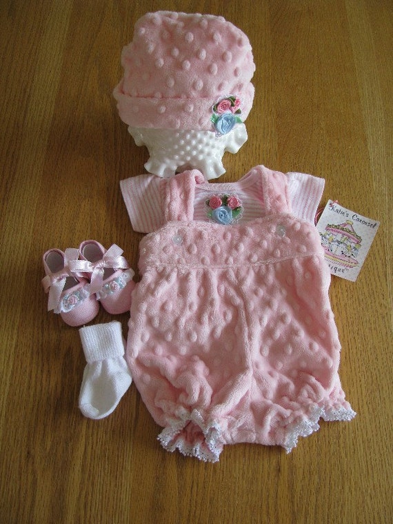 Reborn Doll Clothing, Preemie Infant Size Clothing, Minky Dot Romper ...