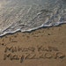 Beach Writing Names in the Sand at the Jersey Shore