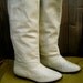 Vintage slouchy flat ivory boots size 6