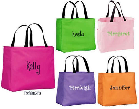 Bridesmaid Tote Bag - Bridesmaids Gift Bag - CLASSIC Monogrammed Bags ...
