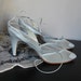 70s heels - ankle bow tie and leaf toe decor vintage pumps - size 6.5
