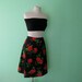 EVERYTHING 15 SALE 80s skirt - high waisted black and red vintage rose skirt - size large