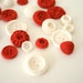 CUSTOM ORDER for Wendy -Custom Flavor Red and White Candy Buttons 200 ...a handmade candy