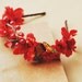 butterfly and red blossom headband - red floral headband, headpiece, nature inspired, whimsical, floral crown, monarch butterfly