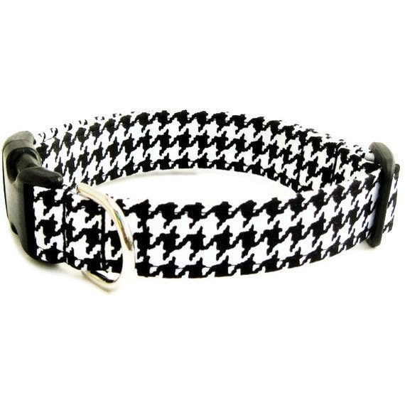 Houndstooth Dog Collar Black And White The by BigpawCollars
