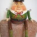 Humpty Dumpty- Paper Mache- Folk Art -Art Doll