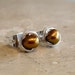 Little Brown Stud Earrings - Bronze Freshwater Pearls - Sterling Wire Wrapped Posts