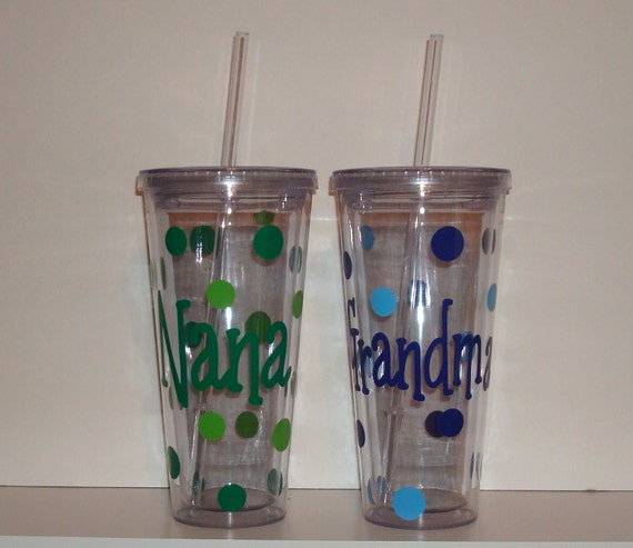 SET OF 2 personalized Acrylic tumbler CUP with lid by Maggiebelles