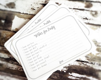 Set of 50 Wishes for Baby Cards - Professionally Printed Unique Baby Shower Activity Game or Memory Book Idea