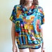Vtg. 90s Graphic Cowl Neck Tee- Hipster, Multicolored, Urban Outfitters