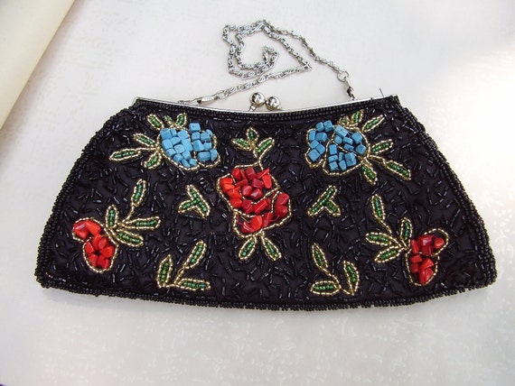 Vintage Bijoux Terner Chunky Beaded Bag Purse by MissUFO on Etsy