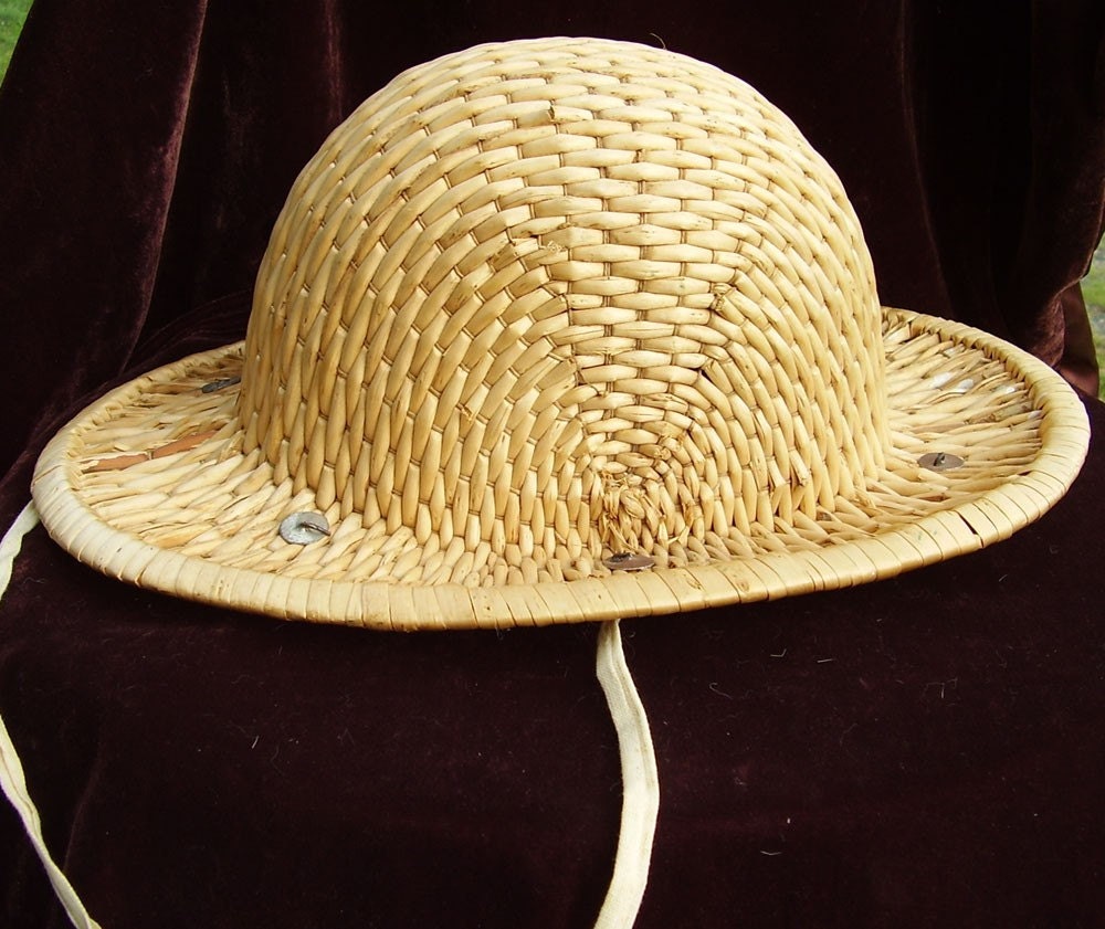 Vintage bamboo Army Jungle Hard Hat by MissUFO on Etsy