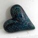 Rustic Faux Green/Teal Copper Heart - Branches - Handmade Polymer Clay Pendant/Bead
