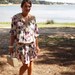 MADALINE, FRENCH VINTAGE 1960S FLORAL RUFFLE NECK MINI PARTY DRESS