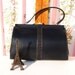 Audrey Hepburn, French Vintage Black Leather 1950s Mad Men Style Envelope Handbag