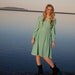 Sandrine, French Vintage Minty Green 1970s Polka Dot Midi Dress from Paris
