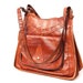 Caramel Kisses, French Vintage, Tan Leather 1960s Shoulder Handbag from Paris