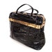 Twiggy, French Vintage, Black Patent, Gold-Hinged Handbag from Paris