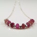 Glorious Carved Pink Tourmaline Sterling Silver Necklace - N495