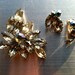 Sparkly Demi Parure Set Brooch Pin Luscious Clip on Earrings Rhinestones Crystals Prongset Grey AB Vintage Jewelry artedellamoda SALE was 60