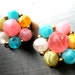KRAMER Designer Clip on Earrings Multi Colored Pink Blue Green Yellow Vintage Jewelry artedellamoda SALE was 35