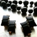LUCITE Jet Black Art Deco Modernist Geometric Clip on Earrings Mad Men Gift Vintage Jewelry artedellamoda