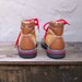 tan hiking boots red laces