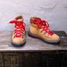 tan hiking boots red laces
