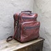 Vintage Distressed Chocolate Brown Leather Satchel Work Travel Bag w/Shoulder Strap