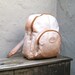 Vintage Distressed Tan Leather Medium Knapsack Backpack