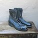 SALE Vintage Distressed Black Leather Steel Steel Toe Combat Boots Mes Size 8N (ladies 9-9.5)