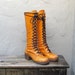SALE Vintage Tan Lace Up Knee GoGo Rubber Sole Boots Ladies Size 8