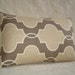 Lattice Outline Decorative Designer Pillow - 10x18 inch - Sand Dune - Tan - Khaki - Ivory - White - Lumbar Pillow