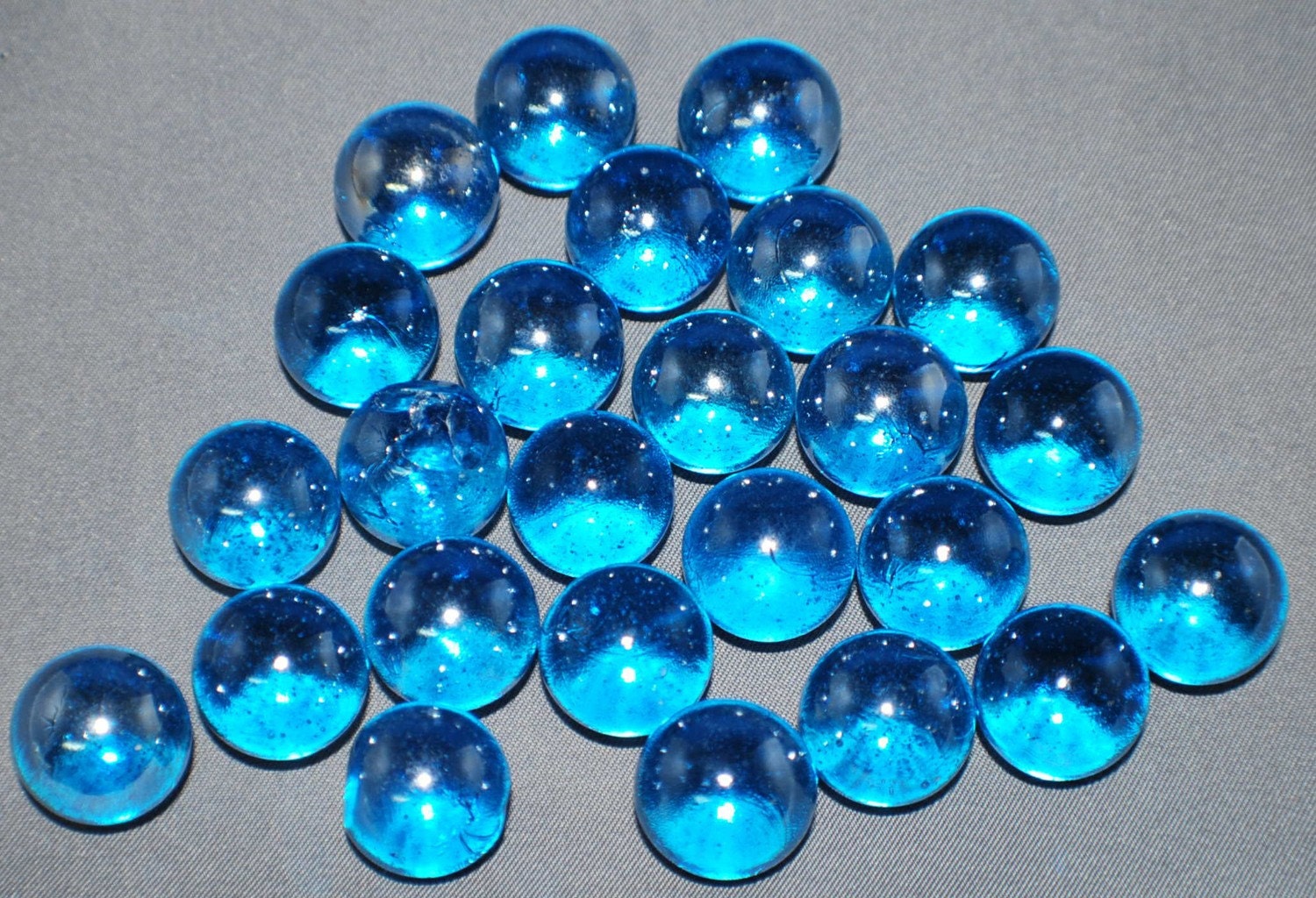 Glass Marbles 15 Modern Craft Marbles Blue Silver in Color
