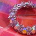 AB Pink Rhinestone Brooch Pin, Vintage WARNER, Circular
