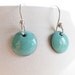 Enamel Earrings - Sea Foam Green Dangle Fine Enamel Jewelry