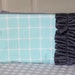 Blue and Gray Ruffle Wristlet