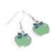 Green Apple Teacher's Pet Enamel Charm Earrings